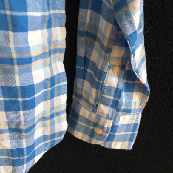 Blue plaid button down M slim fit - Picture 6 of 8